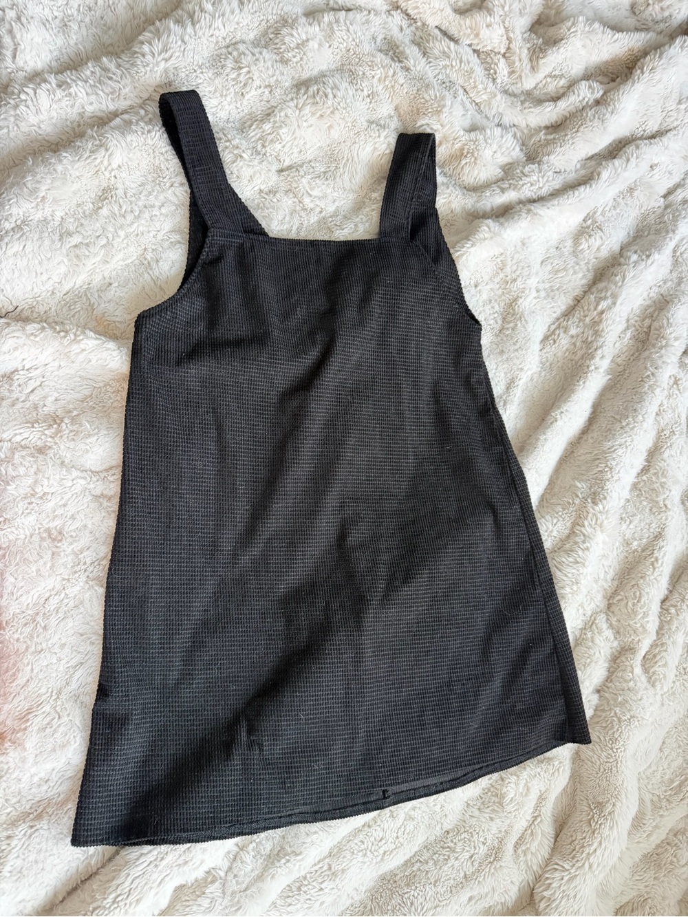 SHEIN Black Mini Pinafore Dress